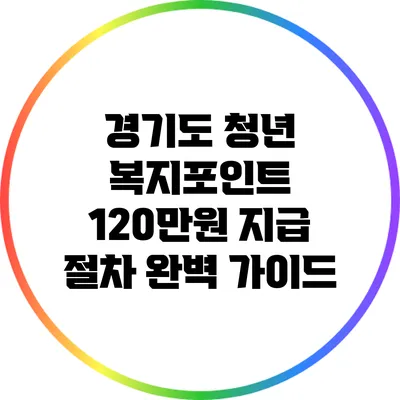 경기도 청년 복지포인트 120만원 지급 절차 완벽 가이드