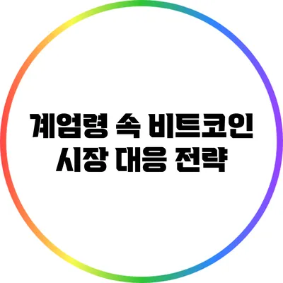 계엄령 속 비트코인 시장 대응 전략