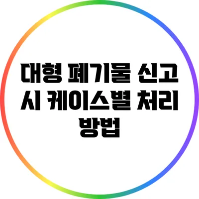대형 폐기물 신고 시 케이스별 처리 방법