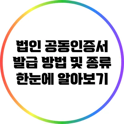 법인 공동인증서 발급 방법 및 종류 한눈에 알아보기