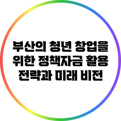 부산의 청년 창업을 위한 정책자금 활용 전략과 미래 비전