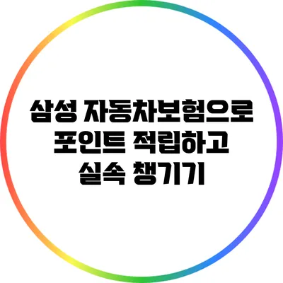 삼성 자동차보험으로 포인트 적립하고 실속 챙기기