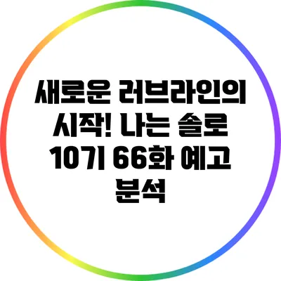 새로운 러브라인의 시작! 나는 솔로 10기 66화 예고 분석