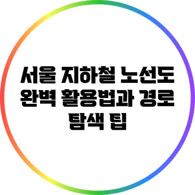 서울 지하철 노선도 완벽 활용법과 경로 탐색 팁