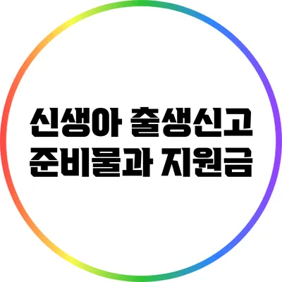 신생아 출생신고 준비물과 지원금