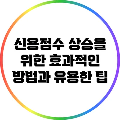 신용점수 상승을 위한 효과적인 방법과 유용한 팁