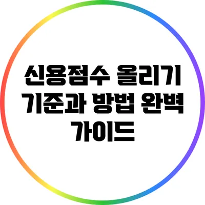 신용점수 올리기: 기준과 방법 완벽 가이드
