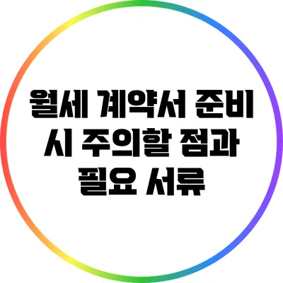 월세 계약서 준비 시 주의할 점과 필요 서류
