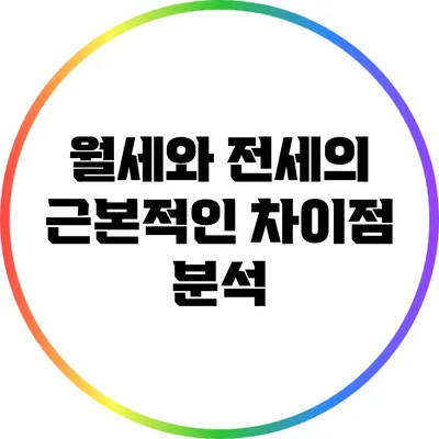 월세와 전세의 근본적인 차이점 분석
