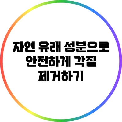 자연 유래 성분으로 안전하게 각질 제거하기