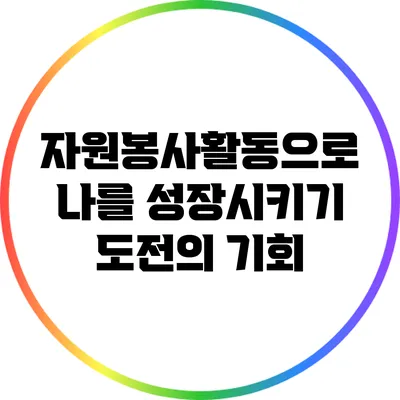 자원봉사활동으로 나를 성장시키기: 도전의 기회