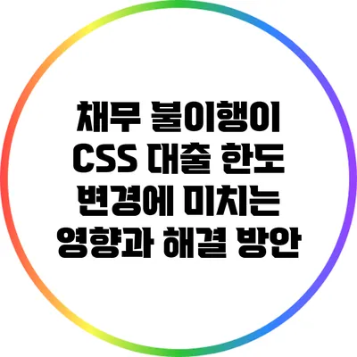 채무 불이행이 CSS 대출 한도 변경에 미치는 영향과 해결 방안