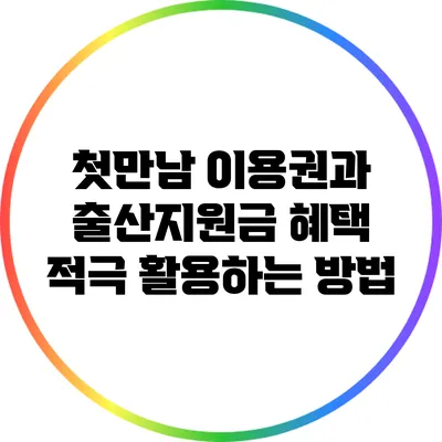 첫만남 이용권과 출산지원금 혜택: 적극 활용하는 방법