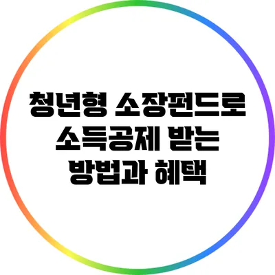 청년형 소장펀드로 소득공제 받는 방법과 혜택