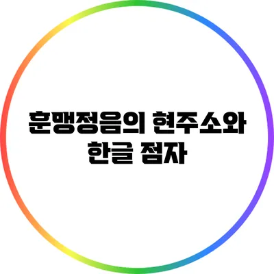 훈맹정음의 현주소와 한글 점자