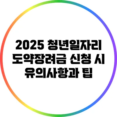 2025 청년일자리 도약장려금 신청 시 유의사항과 팁