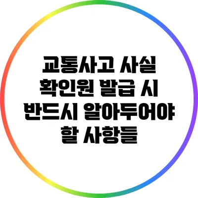 교통사고 사실 확인원 발급 시 반드시 알아두어야 할 사항들