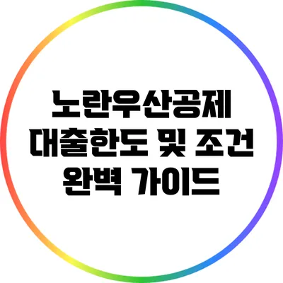 노란우산공제 대출한도 및 조건 완벽 가이드