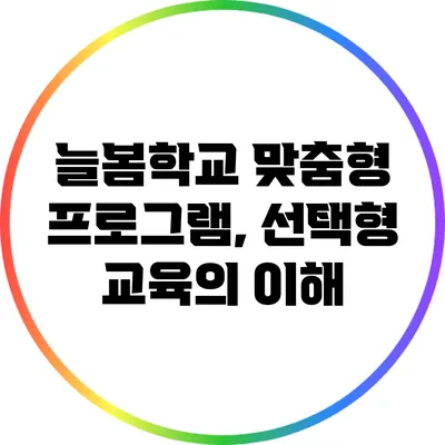 늘봄학교 맞춤형 프로그램, 선택형 교육의 이해