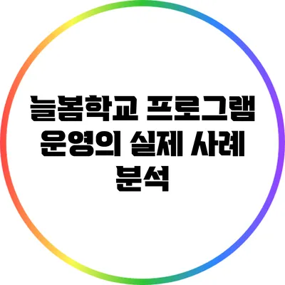 늘봄학교 프로그램 운영의 실제 사례 분석