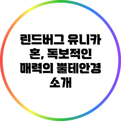 린드버그 유니카 혼, 독보적인 매력의 뿔테안경 소개