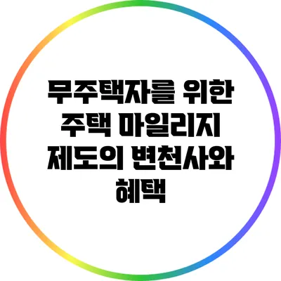 무주택자를 위한 주택 마일리지 제도의 변천사와 혜택