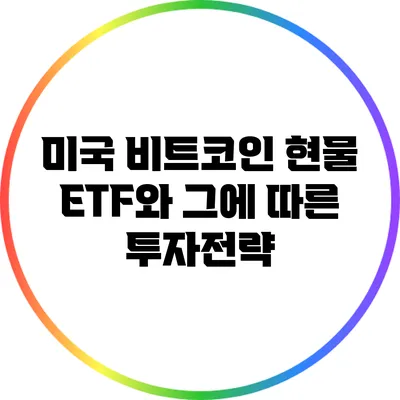 미국 비트코인 현물 ETF와 그에 따른 투자전략