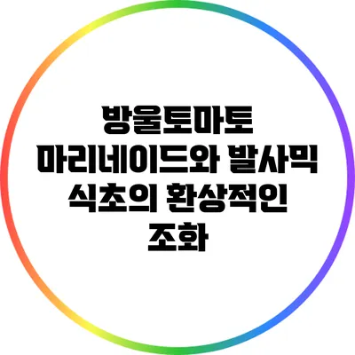 방울토마토 마리네이드와 발사믹 식초의 환상적인 조화