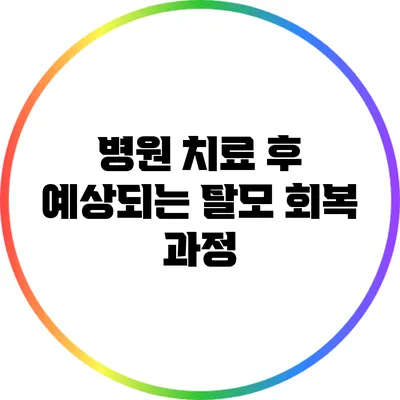 병원 치료 후 예상되는 탈모 회복 과정