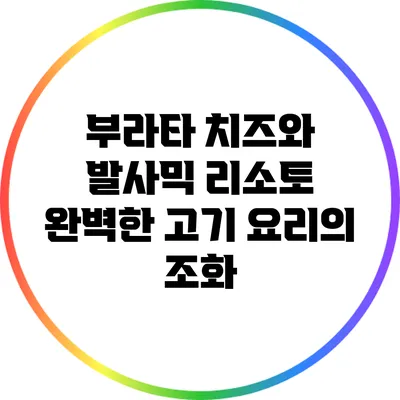 부라타 치즈와 발사믹 리소토: 완벽한 고기 요리의 조화
