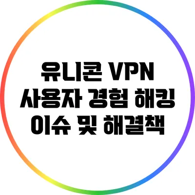 유니콘 VPN 사용자 경험 해킹 이슈 및 해결책