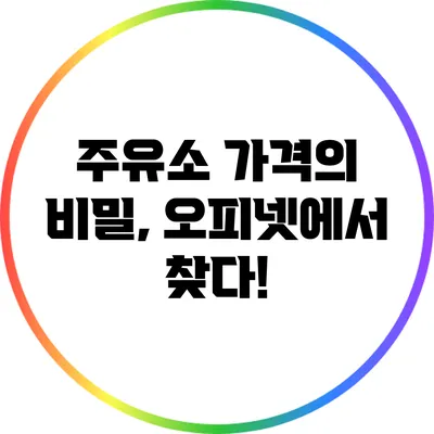 주유소 가격의 비밀, 오피넷에서 찾다!
