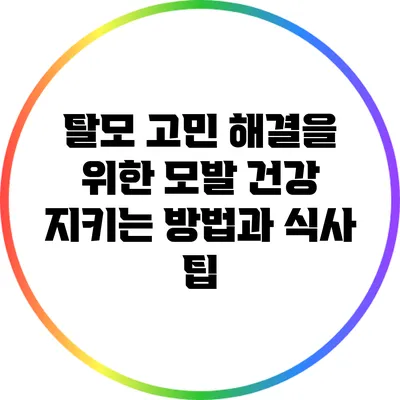 탈모 고민 해결을 위한 모발 건강 지키는 방법과 식사 팁