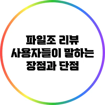 파일조 리뷰 사용자들이 말하는 장점과 단점