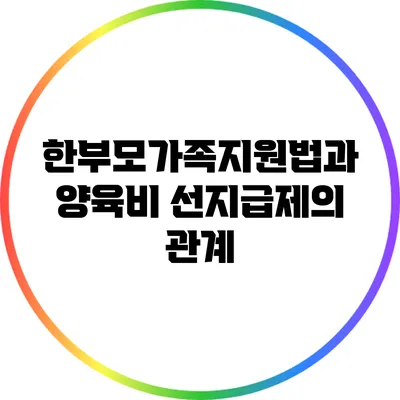한부모가족지원법과 양육비 선지급제의 관계
