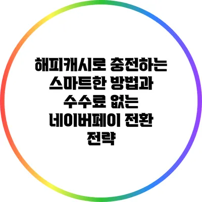 해피캐시로 충전하는 스마트한 방법과 수수료 없는 네이버페이 전환 전략