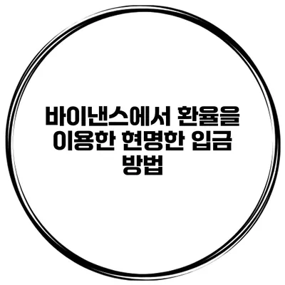 바이낸스에서 환율을 이용한 현명한 입금 방법