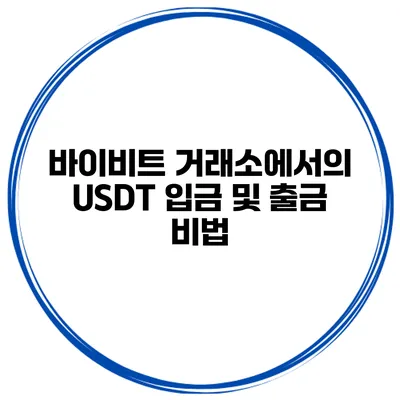 바이비트 거래소에서의 USDT 입금 및 출금 비법