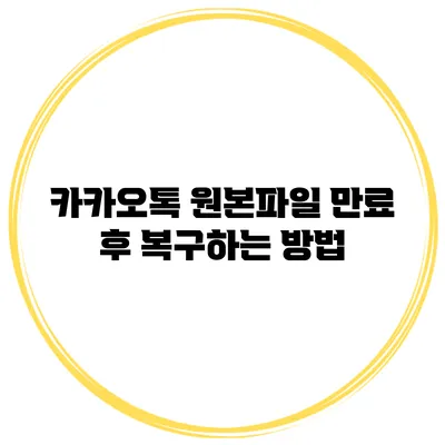 카카오톡 원본파일 만료 후 복구하는 방법