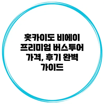 홋카이도 비에이 프리미엄 버스투어: 가격, 후기 완벽 가이드